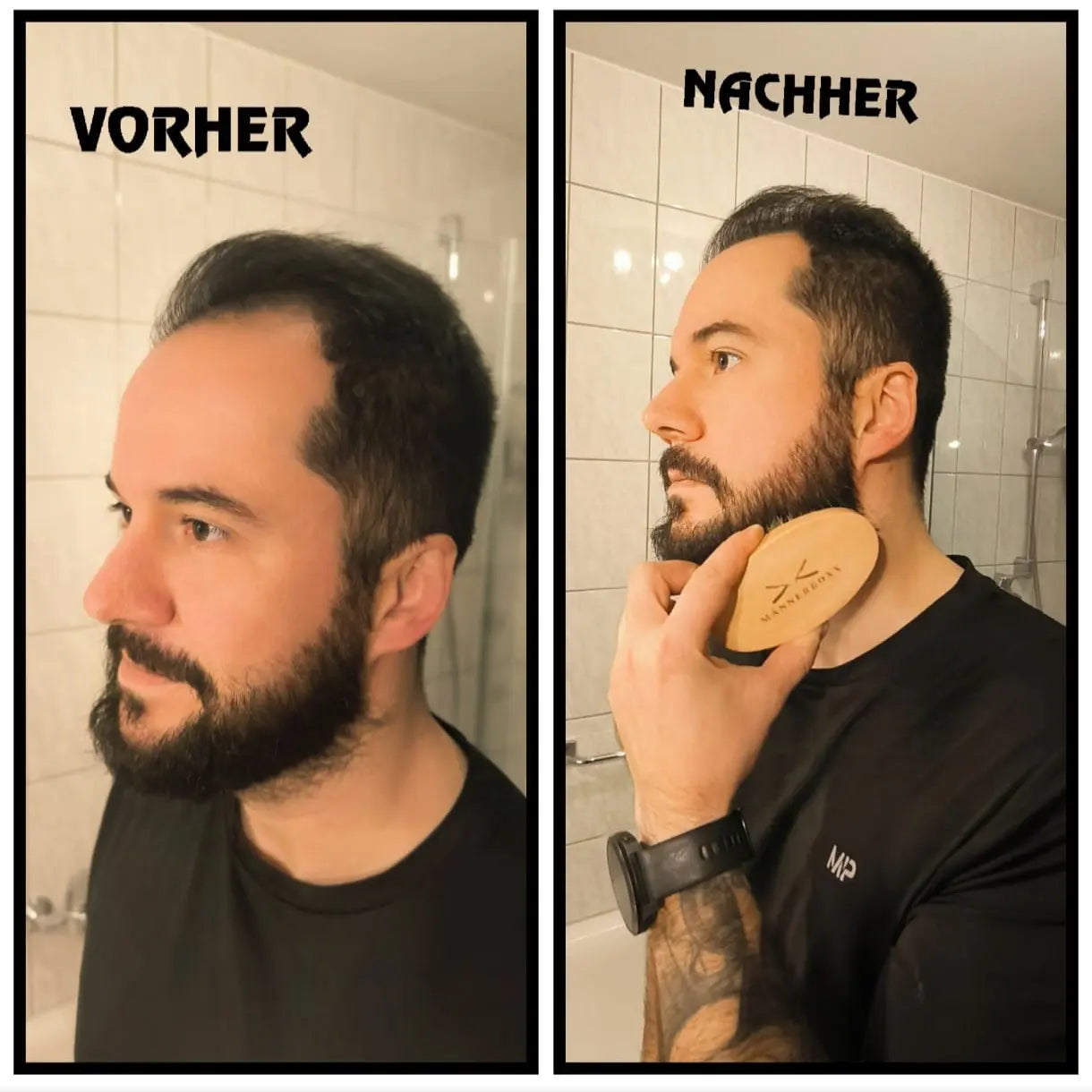 Bartbürste mit Wildschweinborsten