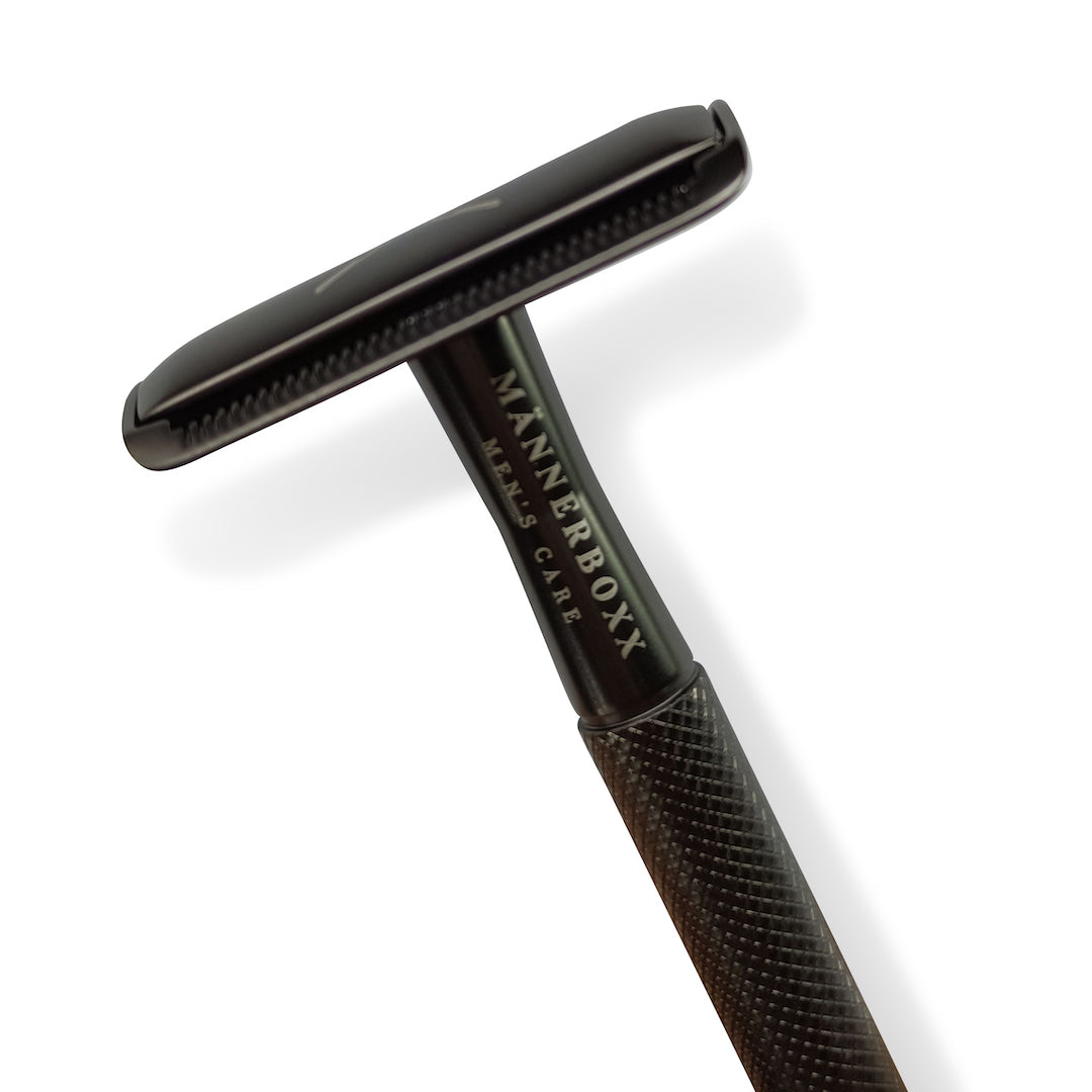 Premium Rasierhobel ‚Black‘ inkl. 10 Rasierklingen